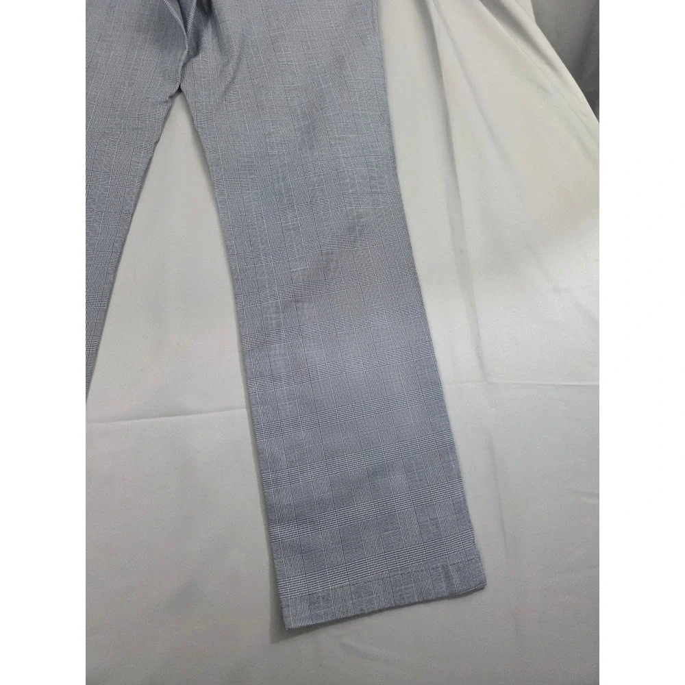 Banana Republic Aiden Fit Mens 34x32 Blue Glen Plaid Cotton Chino Pants Slim